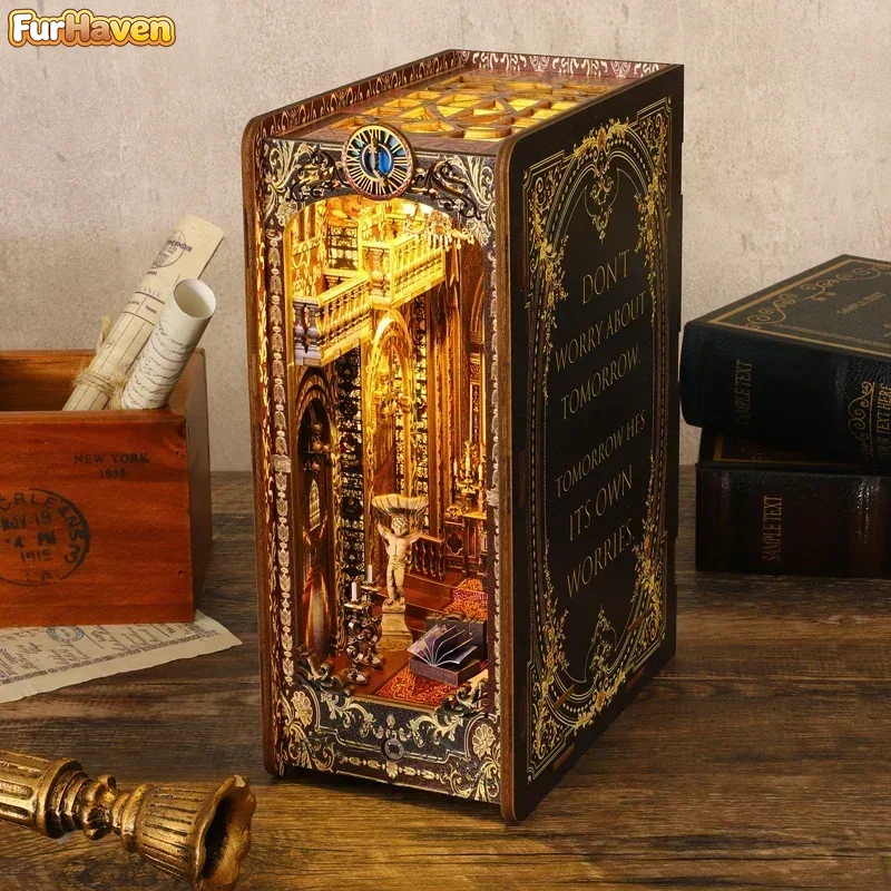 Diy Wooden Book Nook Kit Shelf Insert - Kits de Inserción para Estantes de