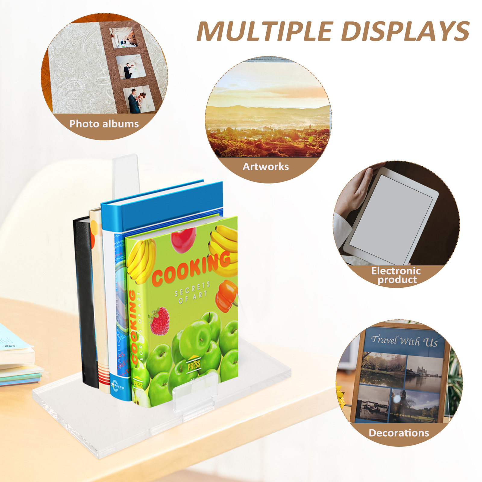 Soporte versátil para placas d - Clear Acrylic Book Stand Holder reseña y precio